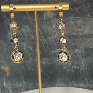 Stainless Steel Zircon Dangling Earrings That Are Waterproof